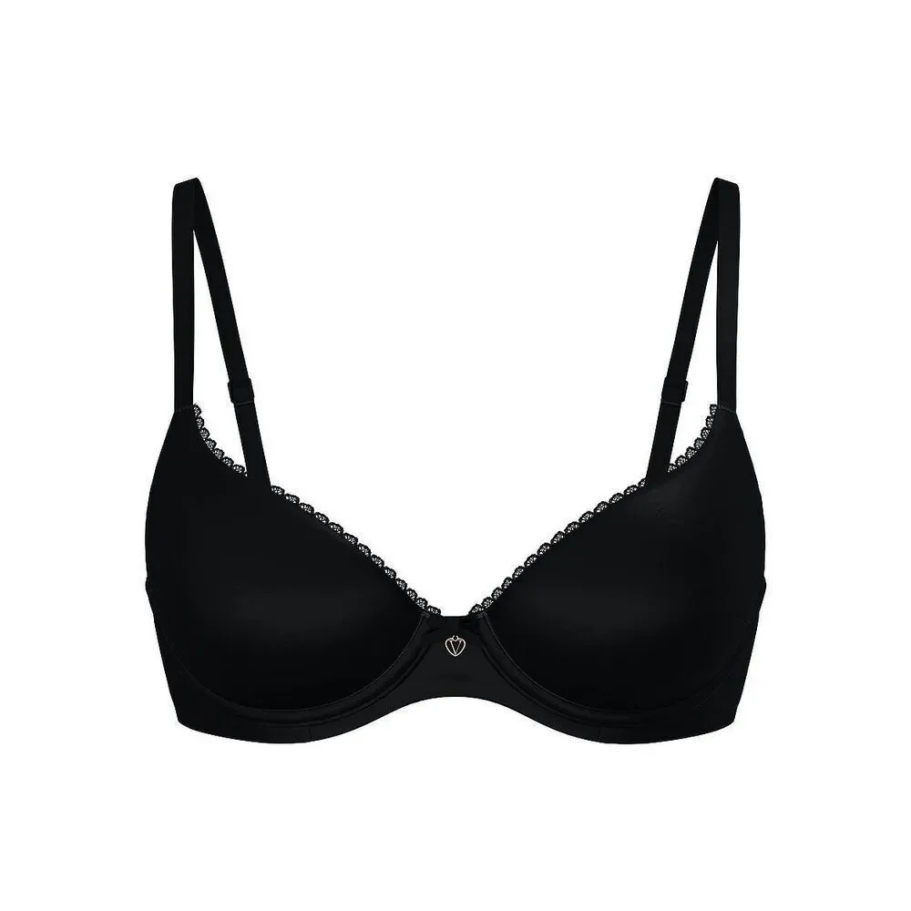 Victoria Secret Lightly Lined Smooth Demi Black Sz 40C Bra